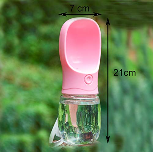 Fiyuer portable dog water bottle for travel, 2 pcs pet outdoor drinking cup water dispenser for Dog Cat Pet Outdoor Walking Travelling Drinking-350ml (Blue Pink) - PawsPlanet Australia