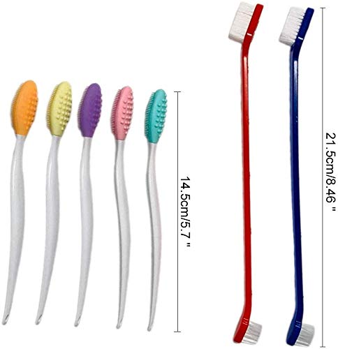 NACTECH 7Pcs Dog Toothbrush Soft Cat Silicone Double-Sided Puppy Tooth Brushing Dog Pet Dental Care Kit - PawsPlanet Australia