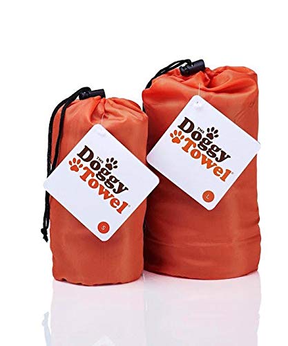 DoggyBag @ WOWOOO Microfibre Doggy Towel - Superabsorbent quick drying dog towel : Large Brown/Orange L - PawsPlanet Australia