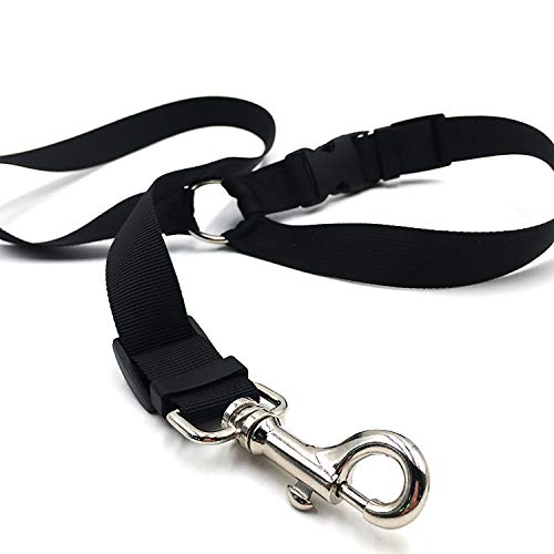 iPobie 2 Pcs Dog Seat Belt, Adjustable Dog Safety Harness Dog Safety Leash Leads for Travel or Daily Use (Black) - PawsPlanet Australia