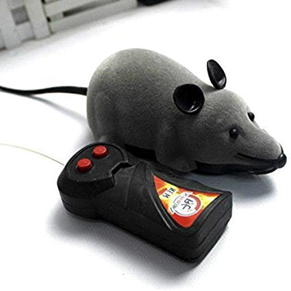 [Australia] - Digital baby Novelty Funny RC Wireless Remote Control Rat Mouse Toy for Cat Dog Pet Black,Gray,Brown One size Grey 