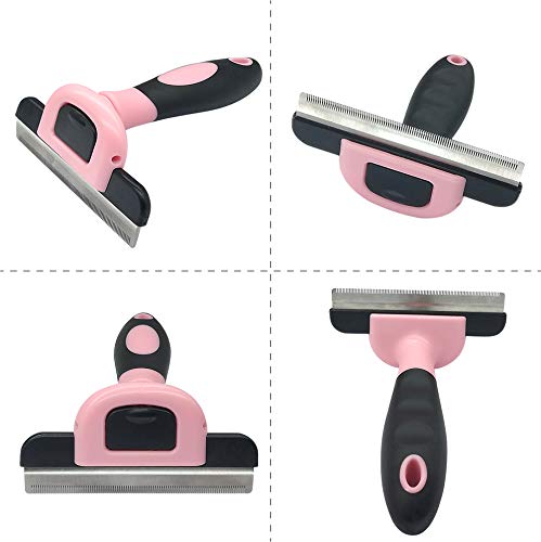 QiCheng&LYS Pet Hair Remover Comb Pet Grooming Brush Can Effectively Remove and Remove Professional Hair Rose 100mm - PawsPlanet Australia