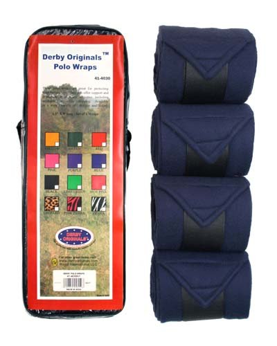 [Australia] - Derby Originals Set of 4 Super Soft Fleece Horse Polo Wraps with Velcro Red 