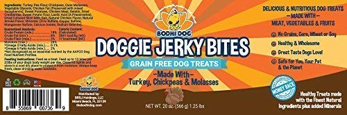 Premium Healthy Dog Jerky Treats | Grain Free Turkey Dog Treat Bites | Natural Snack Made with Turkey, Chickpeas & Molasses | No Corn, Wheat or Soy - PawsPlanet Australia