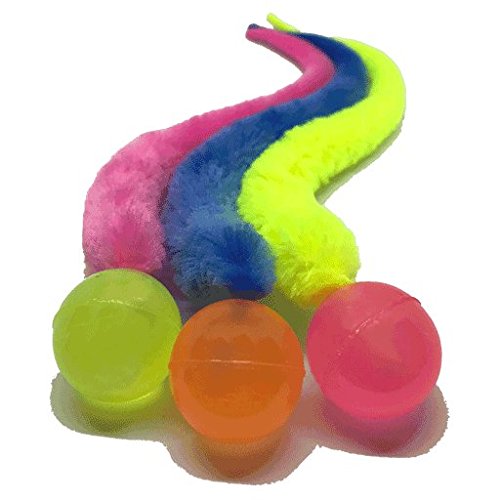 [Australia] - Dezi & Roo Glow-in-The-Dark Wiggly Ball - 3pk - Fun Cat Toys - Toy Balls for Indoor Cats - Designed by a Feline Vet - Made in USA 