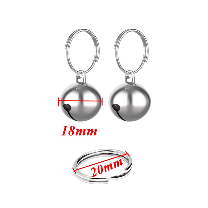 Pamtns Silver Bells Pack of 5 Bells Silver Dog Bell Hunting Silver Jingle Bells Bells Dog Bells Key Rings Metal Bell Dog Bell for Dogs Collar Decor - PawsPlanet Australia