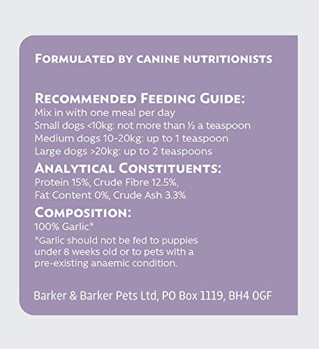 Barker and Barker Dog Supplements - Garlic powder (140g pot) 160 g (Pack of 1) - PawsPlanet Australia