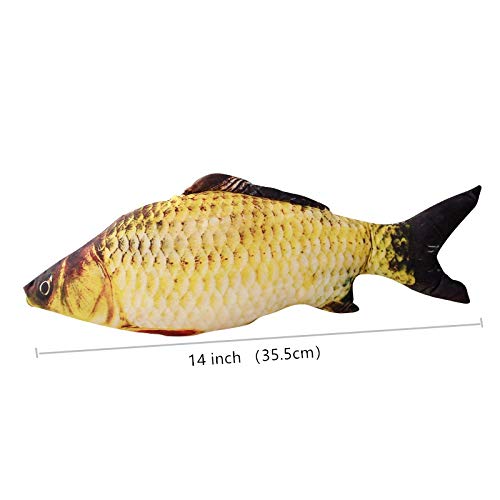 [Australia] - Artificial Fish 2019-14 inch - Realistic Fake Fish - Best Looking Real Fish Perfect ，Tease Cat Toy Environmentally Friendly Cat Interactive Pet Simulation Carp，Fish-Shaped Doll Pillow（2pcs） for HOM 