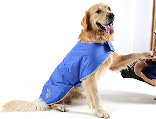 Morezi Waterproof Windproof Reversible Dog Vest Winter Coat Warm Dog Apparel Cold Weather Dog Jacket for Small Medium Large dogs - Blue - S - PawsPlanet Australia