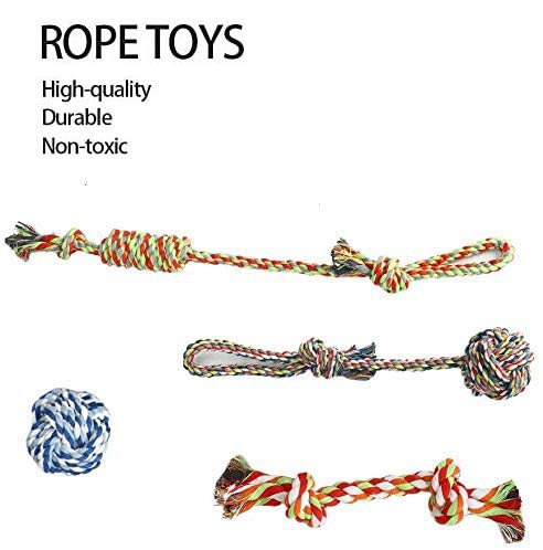 Puppy Toys from 8 weeks Small Dog,Puppy Chew,Puppy Teething Toy,Dog Toy,Dog Chew,Small Dog Rope Toy,Squeaky Dog Gifts(Random Rope Color) - PawsPlanet Australia