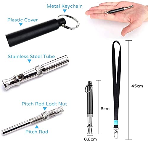 Moocuca 2PCS Dog Whistle Pet Training Whistle Adjustable Ultrasonic Whistle Whistle Dog Dog Whistle Vibrator Training Dog Whistle High Frequency Silent With Lanyard - PawsPlanet Australia