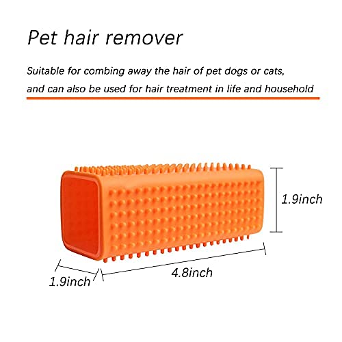 2Pack Pet Hair Remover for Car, Silicone Dog Hair Remover for Couch, Cat Hair Remover Furniture, Carpet Hair Remover, Pet Grooming Dog Hair Brush (Yellow and Orange) - PawsPlanet Australia