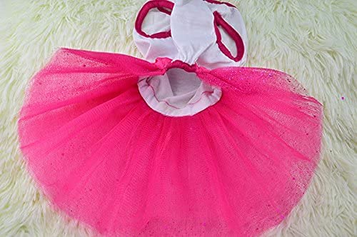 Idepet Spring Summer Pet Dog Cat Puppy Tutu Princess Dress Heart Printed Lace Skirt Clothes Pet Apparel X-Small (Pack of 1) Pink Heart - PawsPlanet Australia