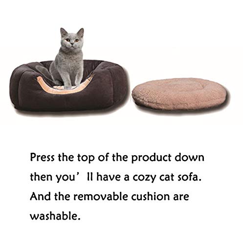 [Australia] - Oncpcare Kitty Cat House Small Animals House Soft Warm Rabbit Hut Frustum-Shape Guinea Pig Bed Hideout with Removable Cushion for Winter S(15.74 X 12.59 inch) Grey 