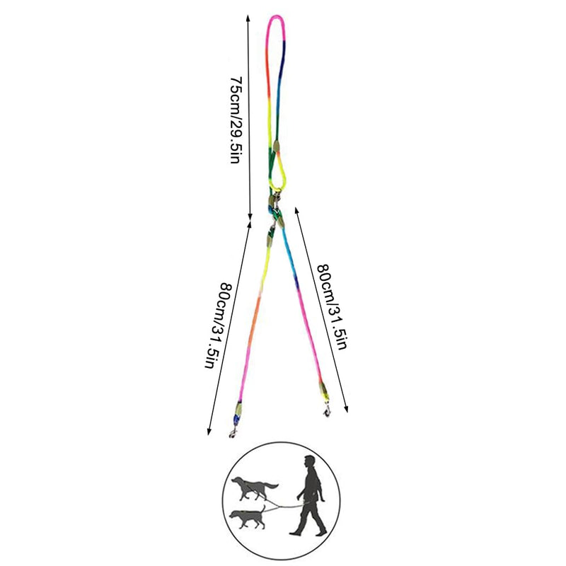 Hands Free Dog Leash for 2 Dogs Crossbody Double Leash for Running Walking Training Nylon Reflective Heavy Duty Dog Leash Belt for Large Medium Small Dogs Black 2 - PawsPlanet Australia