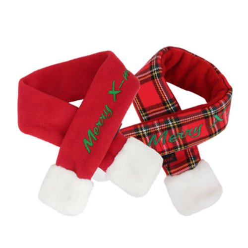 Puppia pddf-sm23 Scarf Santa Chess, M, Red - PawsPlanet Australia