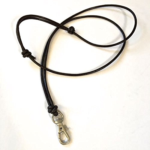Logan Whistles Adjustable leather cord lanyard; swivel clip; black (Black brass clip) Black brass clip - PawsPlanet Australia
