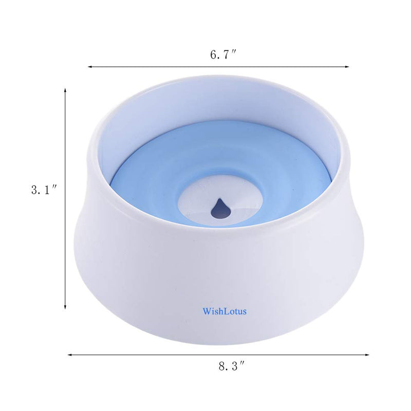 WishLotus Dog Water Bowl with Floating Disk Spill Proof Water Bowl, Anti-Overturn/ Anti-Dust/Anti-Choking Anti-Overflow Bowl to Slow down Drinking Speed for Dogs and Cats, 1200ML Pet Fountain (Blue) Blue - PawsPlanet Australia