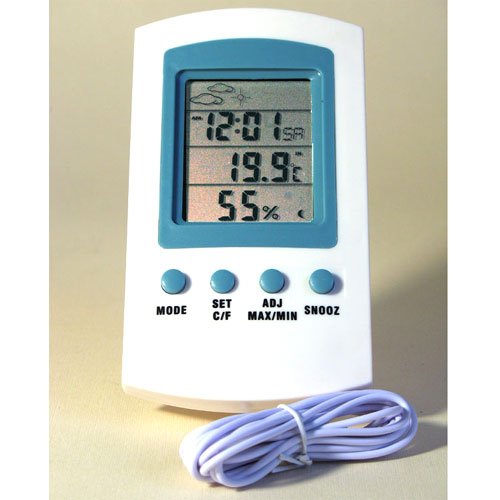 aquapet LCD Digital Thermometer + Humidity with 3 remote probes for Propagators; Greenhouses; Vivariums - PawsPlanet Australia
