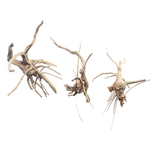 [Australia] - emours Driftwood for Aquarium Fish Tank Decor Natural Spider Wood Branches Small Medium Varies Size,3 Pack S/M-3 Pack 
