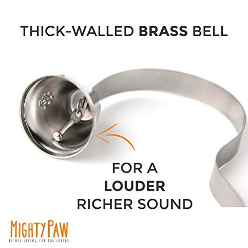Mighty Paw Metal Potty Bell, an All Metal Dog Doorbell with Sleek Silver Bell and Support, The Thick-Walled Durable Bell Optimizes Sound Quality. Includes Training Guide - PawsPlanet Australia