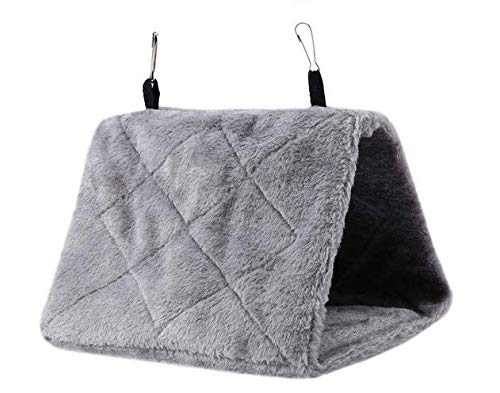 Magnoloran 2 Pack Warm Bird Nest House Bed Hanging Hammock Sleeping Bed Plush Hanging Snuggle Cave Happy Hut for Pet Parrot Parakeet Cockatiel Conure Cockatoo African Grey Macaw(Blue&Grey) Blue and Grey - PawsPlanet Australia