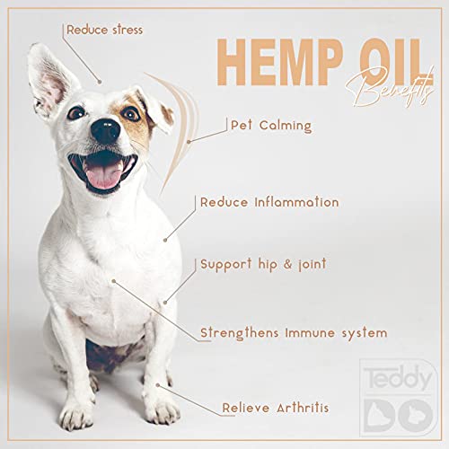 TeddyDo Hemp Oil for Dogs, Cats and Pets-Natural Organic Joint Care Supplement | High Strength | For Soothing Arthritis and Pain Relief | 50ml | Rich in Omega 3,6,9 | Made and Certified in UK - PawsPlanet Australia