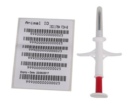 [Australia] - 5 Pack Pet Microchip 134.2Khz Animal ID Chips with Syringe for Animal Identification ISO 11784/11785 and FDX-B Standard 2.12X12mm 