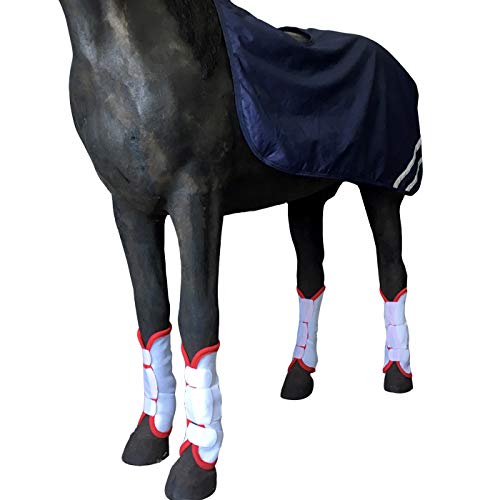 Horse Fly Boots - Fly Horse Boots Perfect for Equine Leg Wraps and Maximum Horse Fly Protection Set of 4 COB White - PawsPlanet Australia