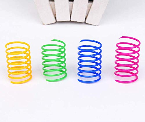 [Australia] - ISMARTEN 100 Pack Pet Wide Colorful Springs Cat Toys Plastic Coil Spiral Springs for Cat Kitten Pets (Random Color) 