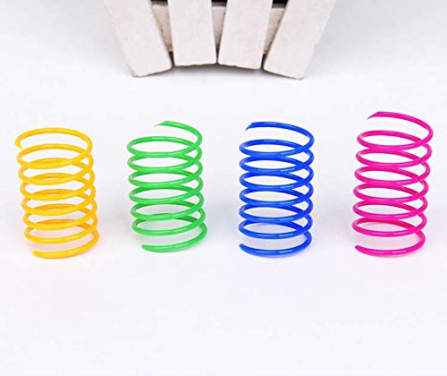 Pack of 100 Cat Spring Toys for Cats, Wide Colorful Coil Springs Cat Toy Plastic Coil Springs for Cats, Kittens, Pets (Random Color) - PawsPlanet Australia