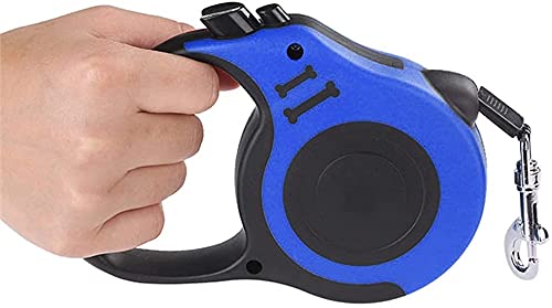 STOUCLA Retractable dog leash, medium and large dogs, retractable leash, anti-slip handle with brake, button lock dog leash (3 m, blue) blue 3M - PawsPlanet Australia