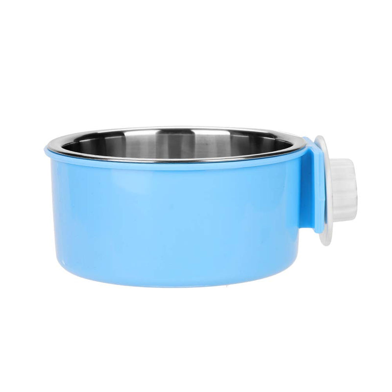 ITODA 2 in 1 Pet Hanging Bowl Removable Stainless Steel Food Water Bowl Dog Cage Crate Feeder with Bolt Holder for Dog Cat Bird Rabbit Hamster Ferret Small Animals Blue - PawsPlanet Australia