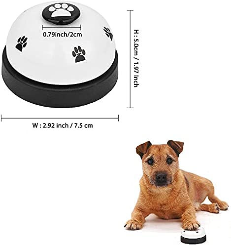 SlowTon 2 Pack Pet Training Bells, Doorbells for Dogs Potty Toilet Training Eating and Shaking hands, Puppy and Cats Communication Device Interactive Toys with Non Skid Rubber Bottoms white+white - PawsPlanet Australia