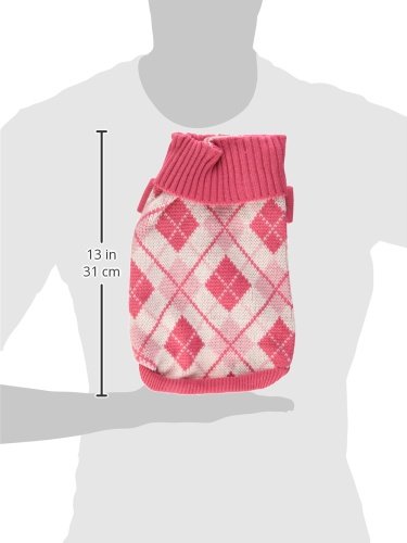 [Australia] - Argyle Style Ribbed Fashion Pet Sweater Pink Argyle Medium 