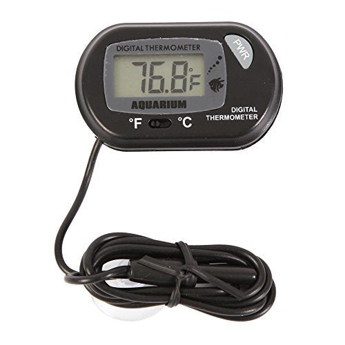 CoZroom LCD Digital Aquarium Thermometer for Fish Tank Water Vivarium Temperature Sensor, Pack of 3, Black - PawsPlanet Australia