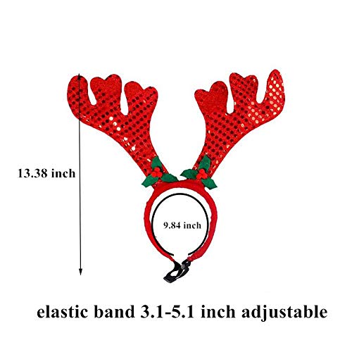 [Australia] - Cacovedo Pet Christmas Headband Christmas Reindeer Headbands Elk Reindeer Cap Headwear for Dogs Cats 