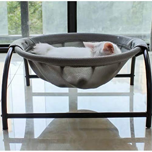 JUNSPOW Cat Bed Dog Bed Pet Hammock Bed Free-Standing Cat Sleeping Cat Bed Cat Supplies Pet Supplies Whole Wash Stable Structure Detachable Excellent Breathability Easy Assembly Indoors Outdoors Gray - PawsPlanet Australia