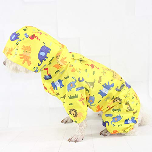 BbearT® Pet Raincoat, Dog Raincoat Ultra-Light Fun Pattern Jumpsuit Raincoat With Hood Waterproof Jackets Coats for Small Dogs Puppy (S: Back length 20cm) S: Back length 20cm - PawsPlanet Australia