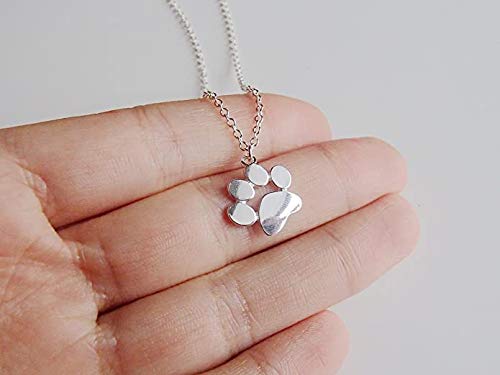 N7 925 Sterling Silver Paw Print Necklace, Paw Necklace, Dog Necklace, Dog Jewelry for Women, Dog Paw Necklace, Dog Pendant, Dog Necklaces for Women - PawsPlanet Australia