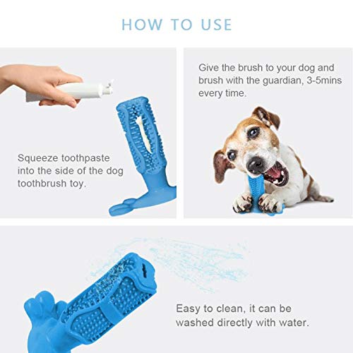 SONGWAY Dog Chew Toothbrush Stick - Dog Rubber Chew Toys, Bite Resistant Dog Toothbrush Toy, Dental Care Teeth Cleaning Stick Toy for All Breed of Dogs, Blue Normal Blu - PawsPlanet Australia