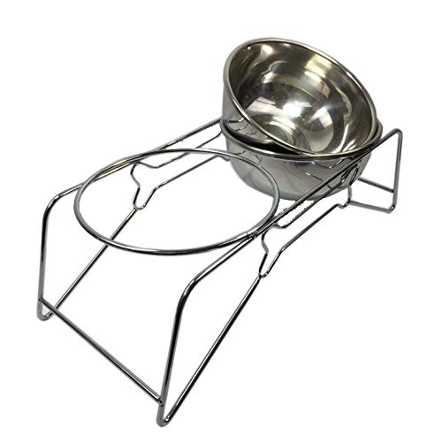 [Australia] - FixtureDisplays Set of 3 Dog Cat Feeder with Stand Food Water Stainless Steel Meal Dispenser12216 12216 