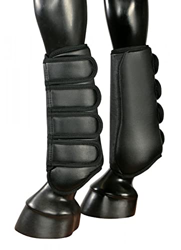 PFIFF Gaya Rear Tendon Boots Cob Black thoroughbred black cob - PawsPlanet Australia