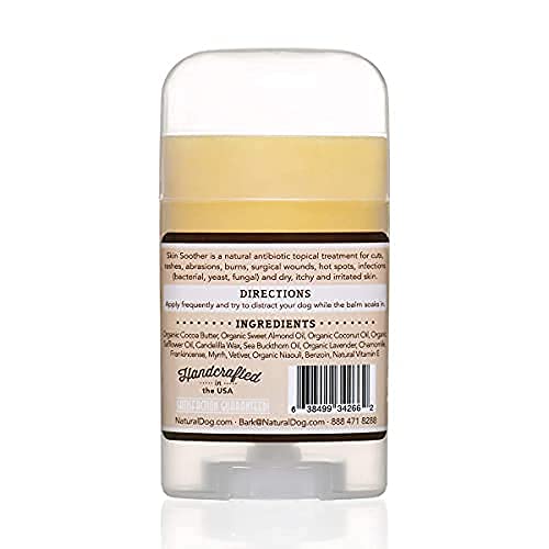 Natural Dog Company - SKIN SOOTHER | All-Natural, Organic, Vegan Balm for Dry, Itchy Skin, Skin Irritations, Minor Cuts, Scrapes, Bug Bites and more - 2oz/59ml Stick - PawsPlanet Australia