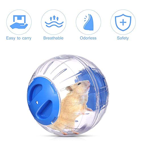 Hamster Big Run-About Exercise Ball with Stand 5.9 inch Transparent Hamster Ball Dog Special Toy Ball Lightweight, Breathable, Prevent Escape Suitable for Small Animals Azure blue - PawsPlanet Australia