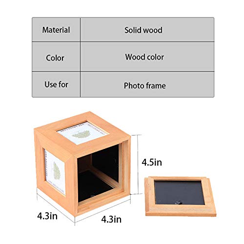 MOCOHANA Wooden Cremation Urns for Ashes Pet Memorial Keepsake Urns Photo Cube for 4 Pictures Pet Cremation Urn Wood Keepsake Urns for Cat Dogs Ashes 4.6 x 4.3 x 4.3 inches - PawsPlanet Australia