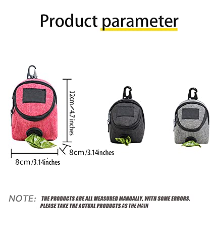 Dog Poop Bag Holder for Any Dog Leash and Poop Bags, Waste Bag Dispenser, Dog Poop Bag Dispenser with 1 Free Durable Wheels & Metal Hook Can Be Seen as a Dog Treat Bag (Gray) Gray - PawsPlanet Australia