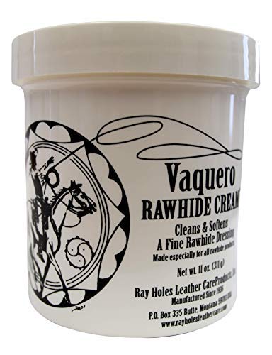 [Australia] - Ray Holes Leather Care Products Vaquero Rawhide Cream with Leathercraft Applicator Sponge Included, Ideal For Conditioning And Water-Proofing Rawhide and Other Fine and Exotic Leathers, Pint Container 