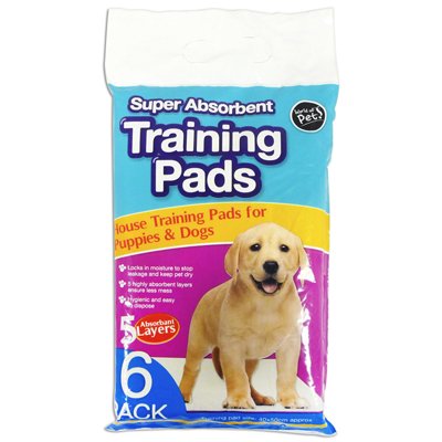 World of pets Pack of 6 Super Absorbent Premium Puppy Dog Training Pads 40 x 50cm - PawsPlanet Australia
