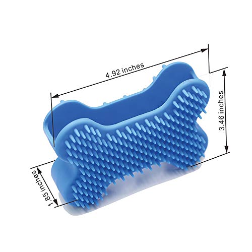 [Australia] - Stella-Lou Grooming Brush Dog or Cat Pet Brush for Shedding, Shampooing and Grooming Bone Shaped Silicone Dog Glove for Washing Pet Hair Comb for Matted Hair 
